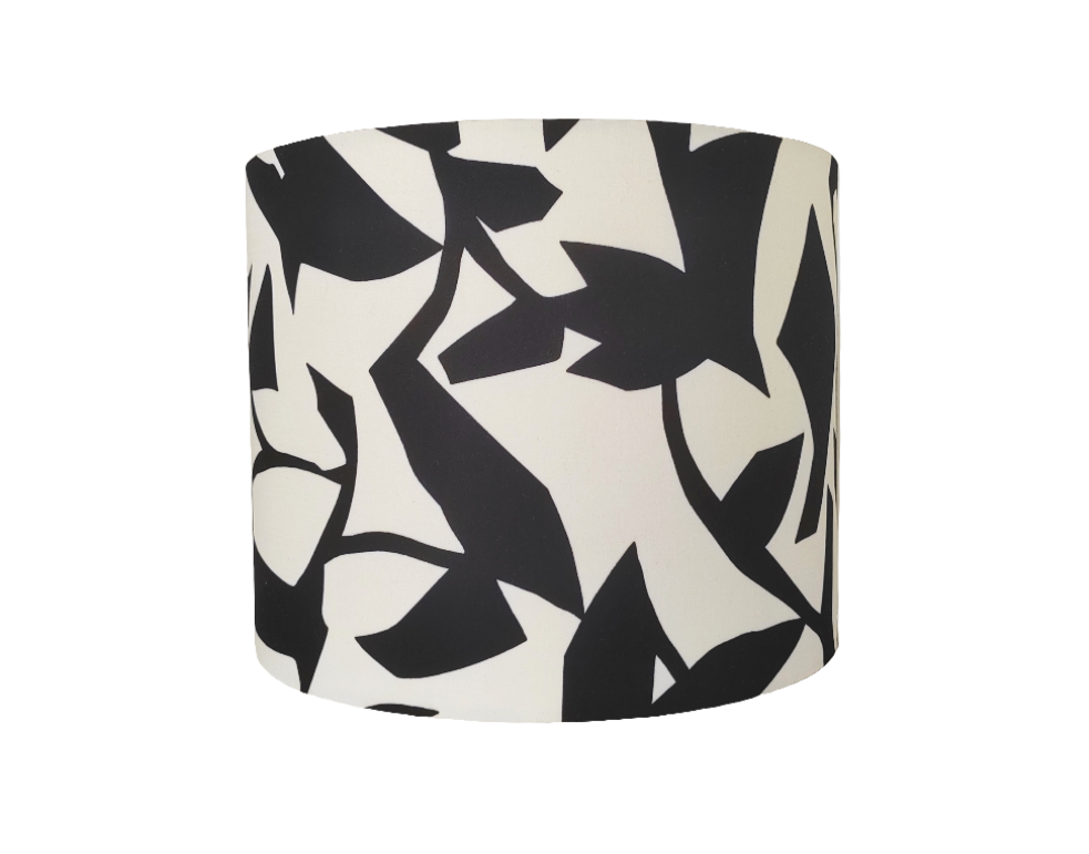 Eco Lampshade Black and Cream Abstraction