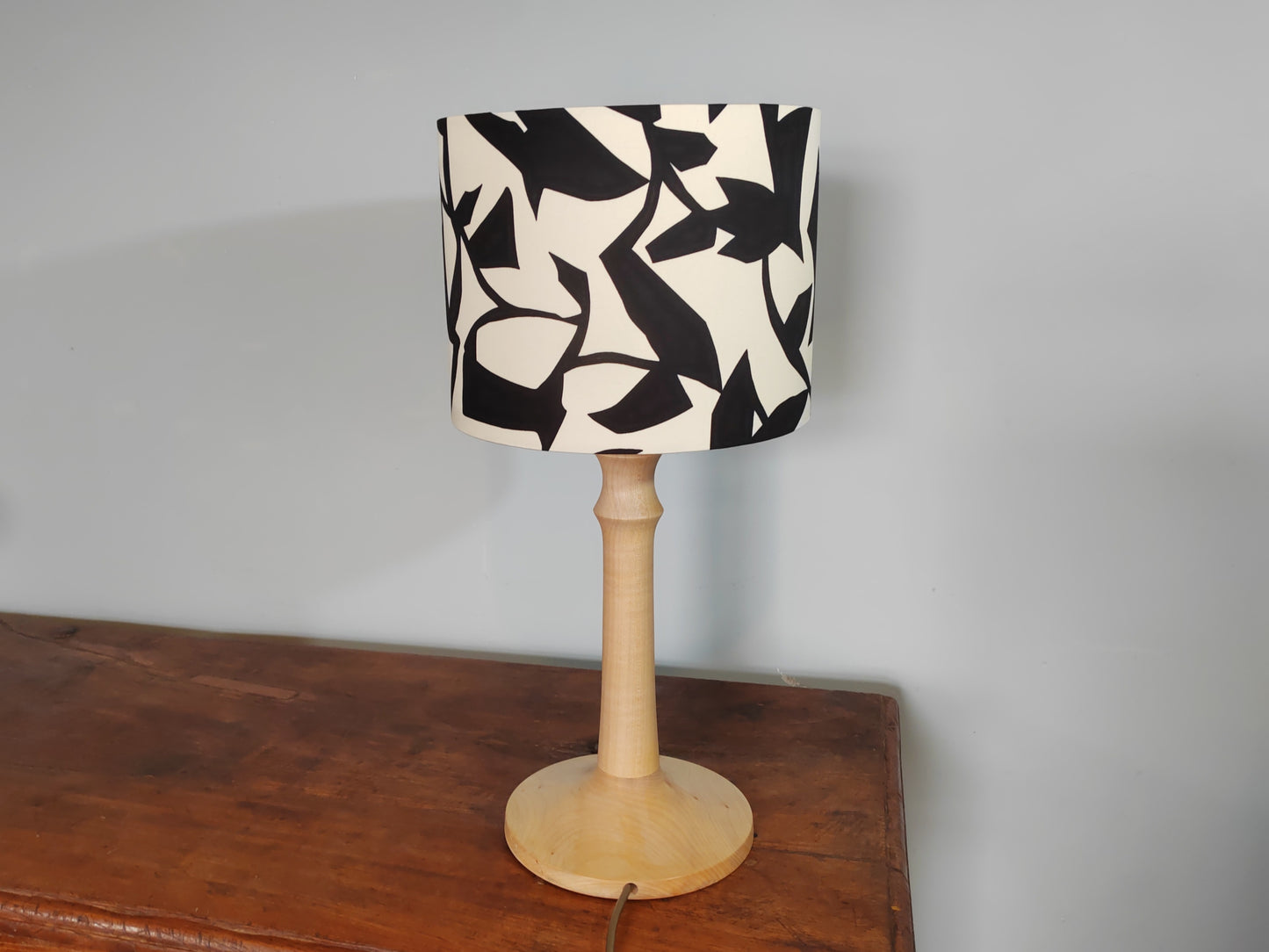 Eco Lampshade Black and Cream Abstraction