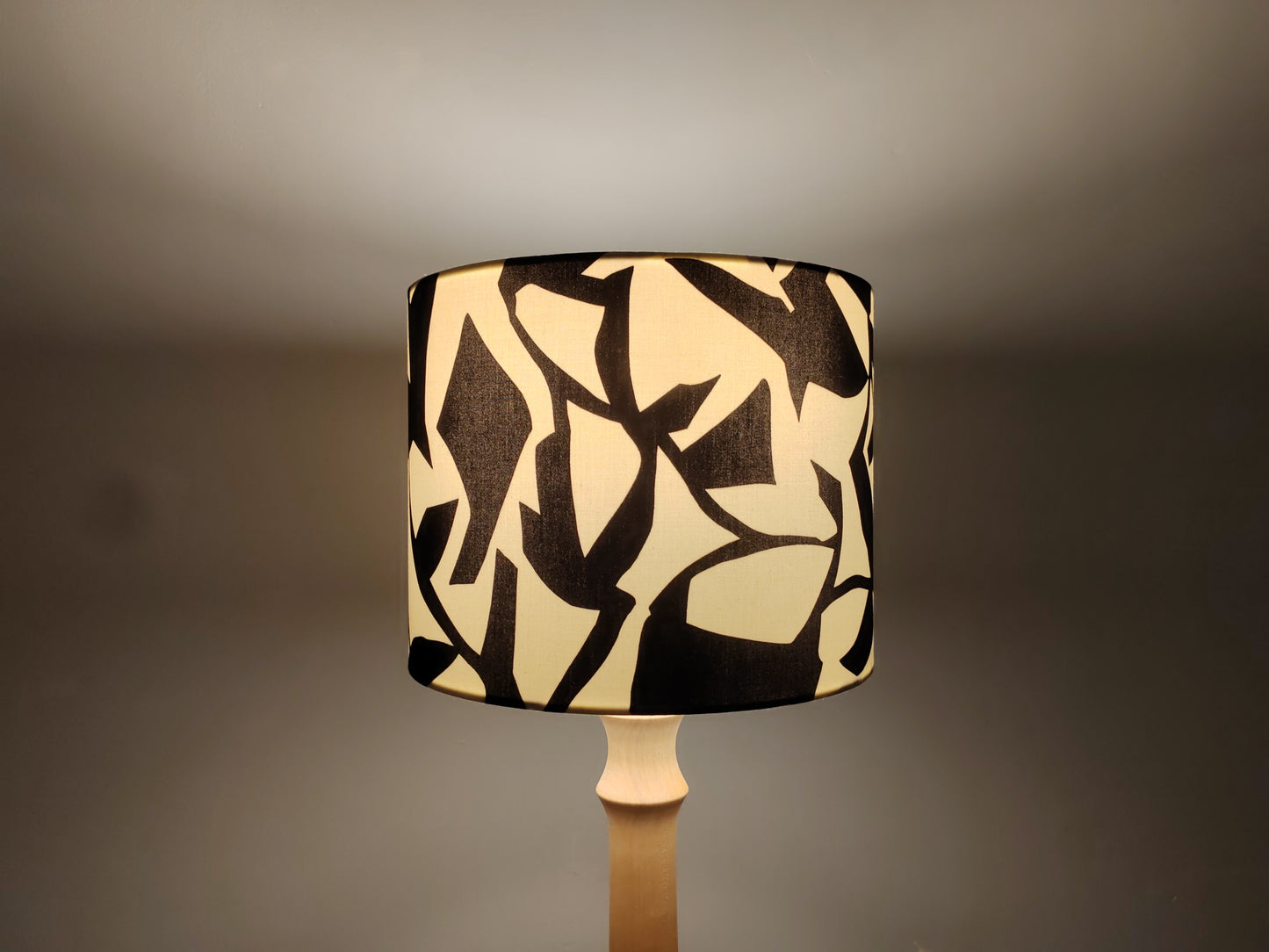 Eco Lampshade Black and Cream Abstraction