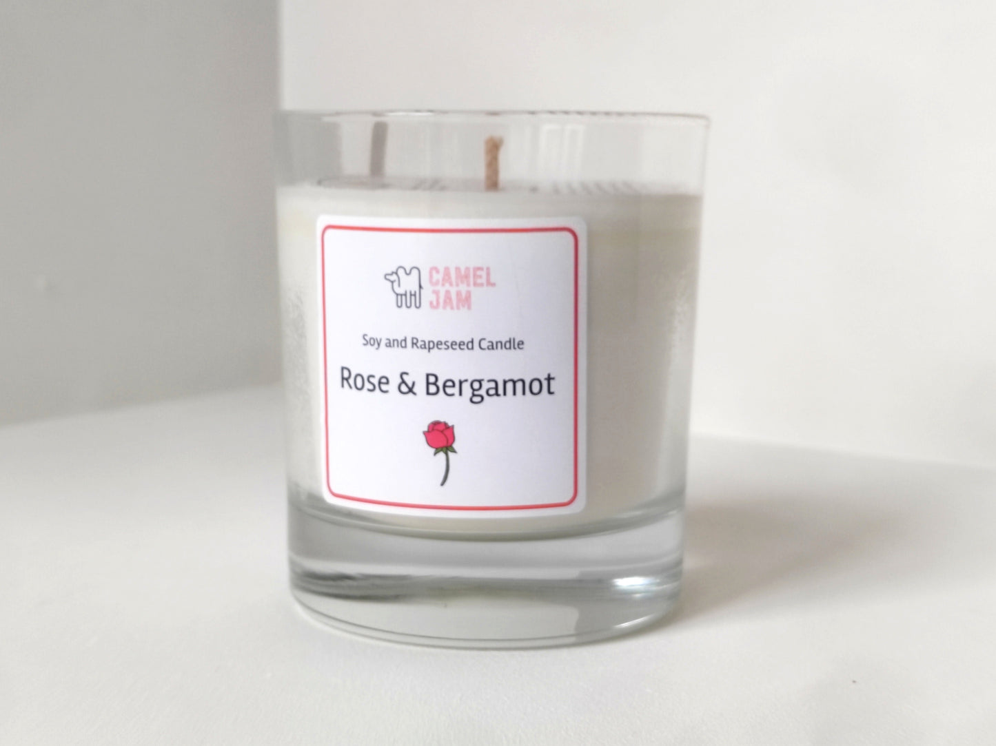 Vegan Rose & Bergamot Scented Candle