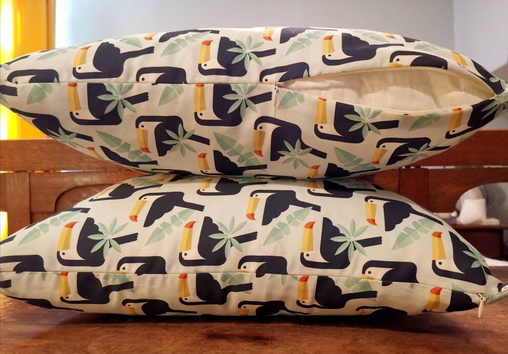 Mint Toucan Cushion