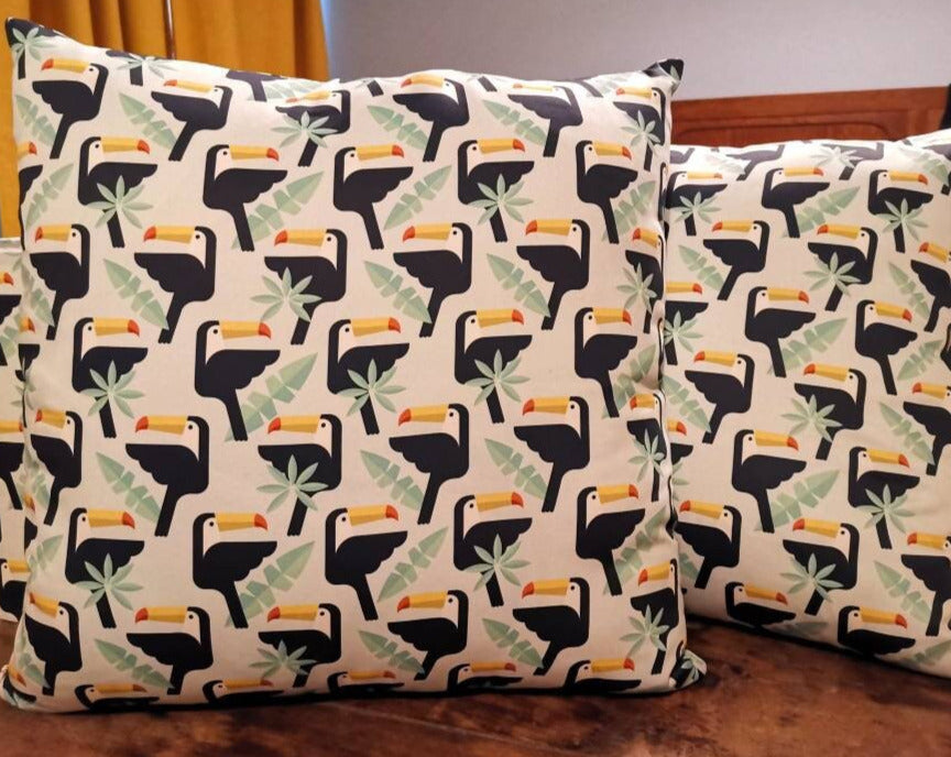 Mint Toucan Cushion