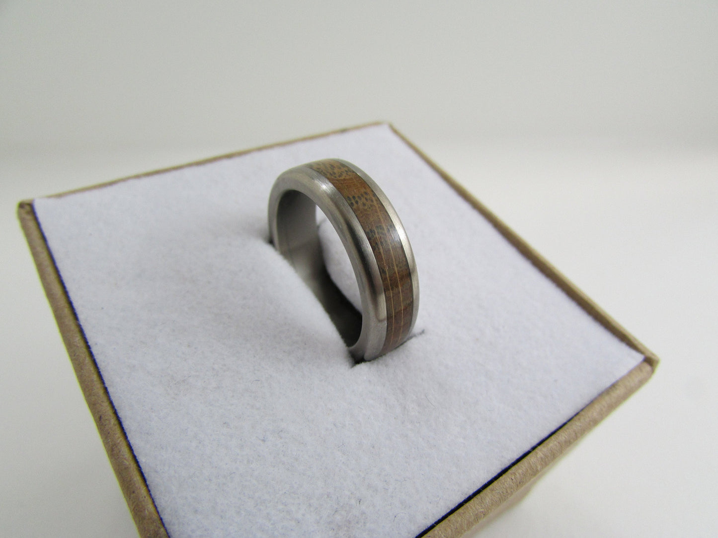 Oak Wood Ring with Titanium core.