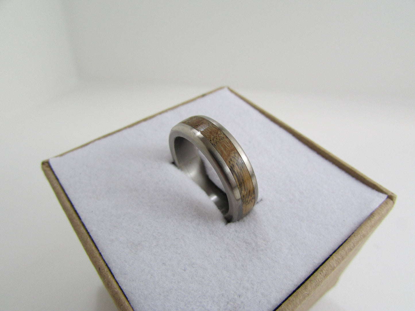 Oak Wood Ring with Titanium core.