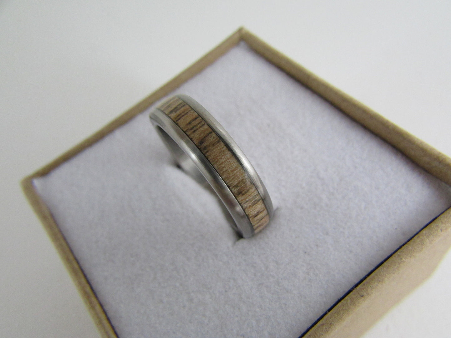 Ash Wood ring with Titanium core