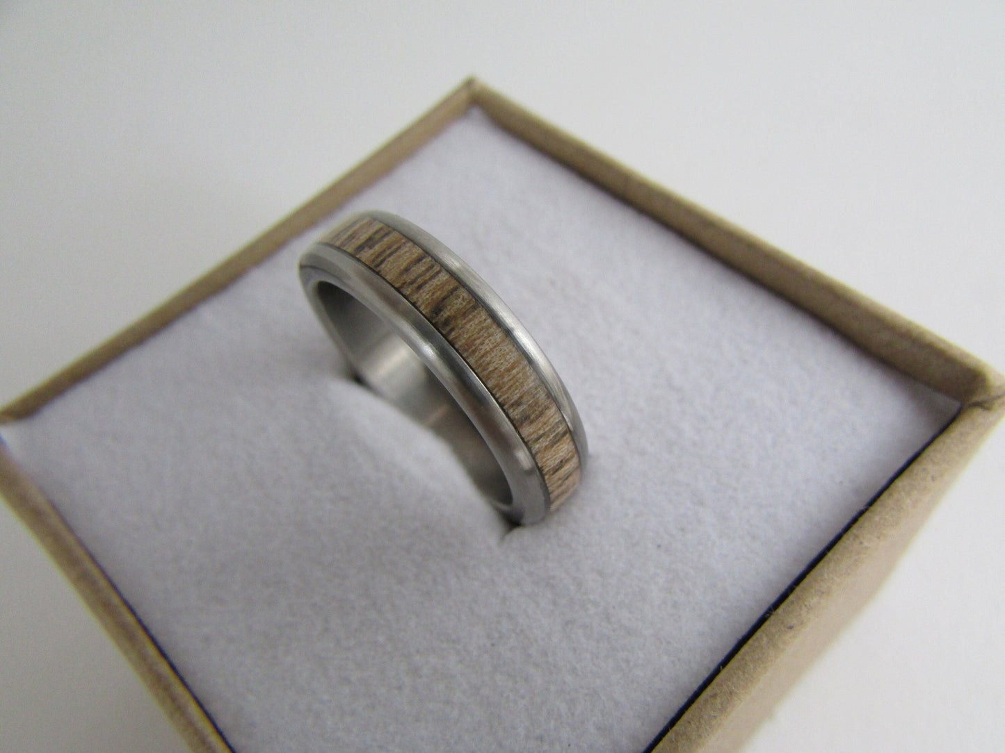 Ash Wood ring with Titanium core