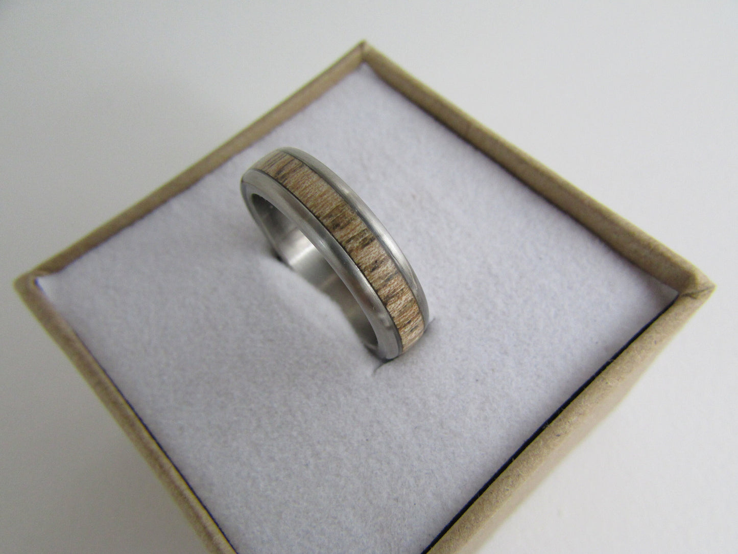 Ash Wood ring with Titanium core