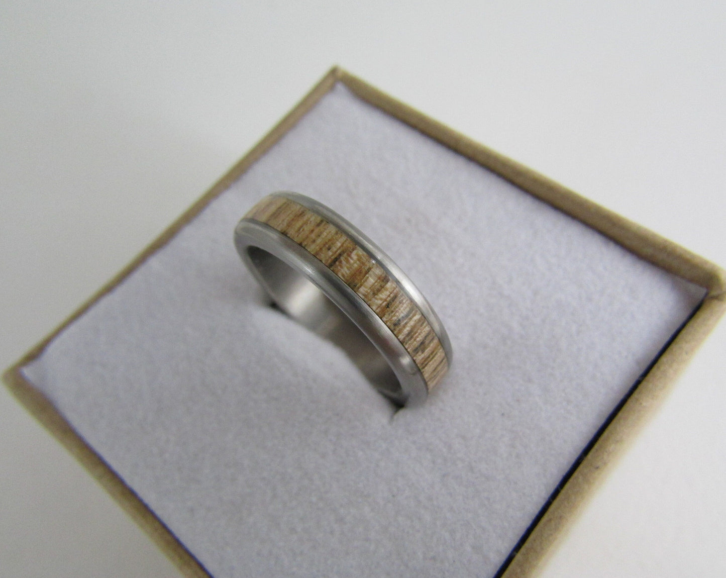 Ash Wood ring with Titanium core