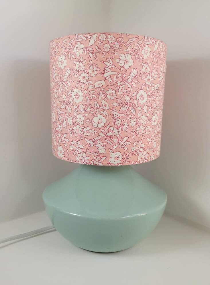 Eco Lampshade Liberty Pastel Pink Flower