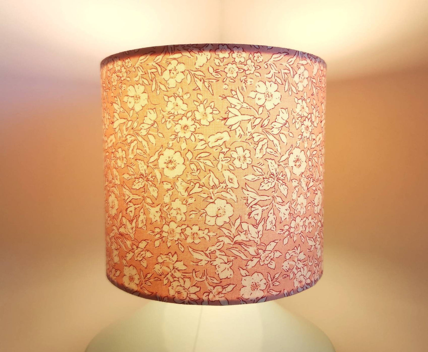 Eco Lampshade Liberty Pastel Pink Flower