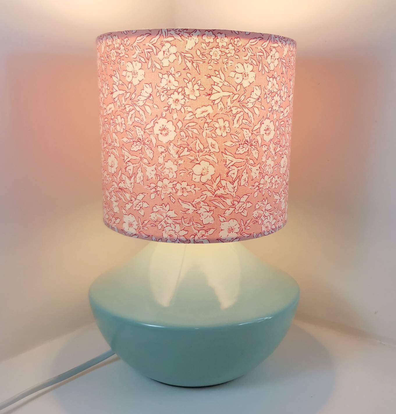 Eco Lampshade Liberty Pastel Pink Flower