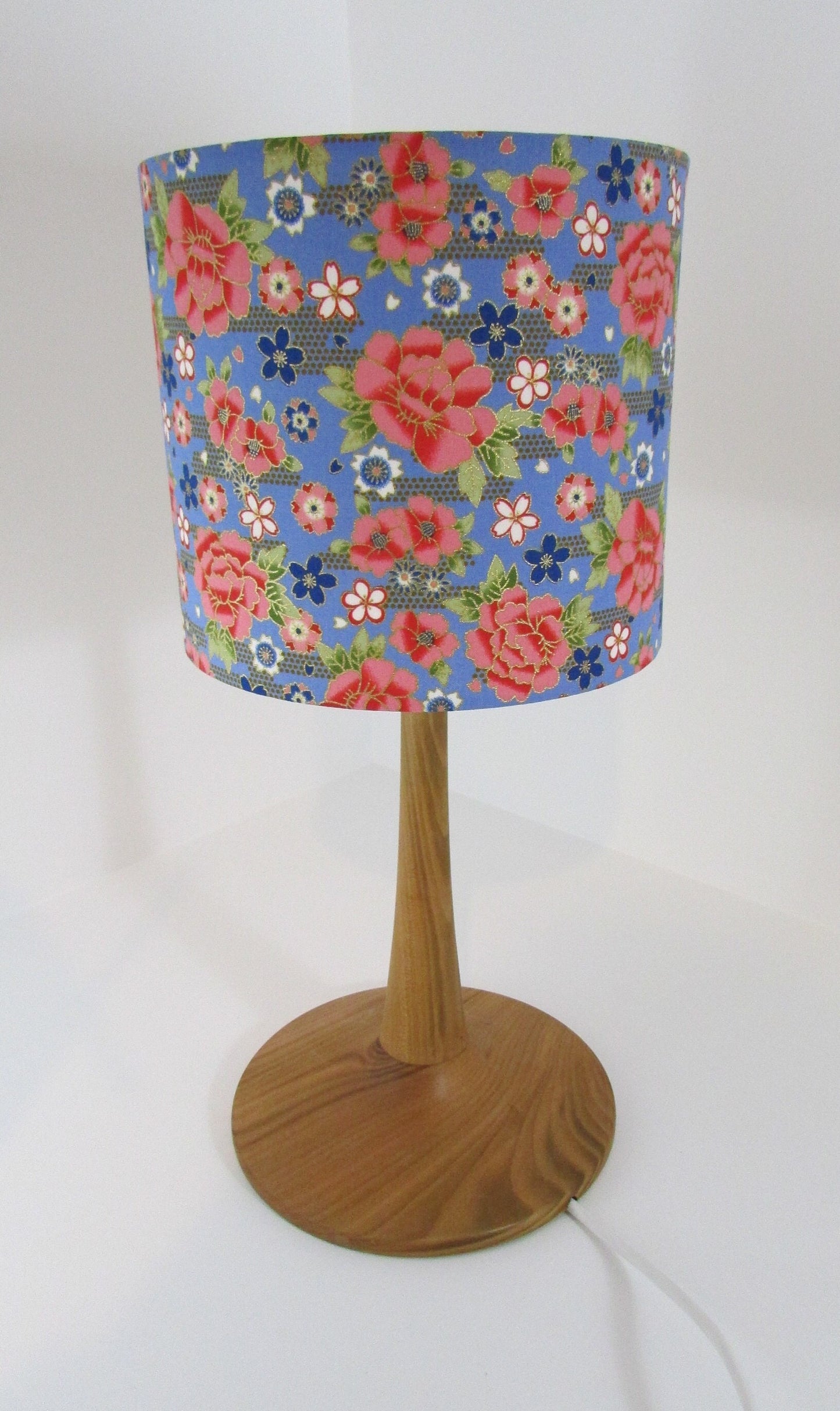 Eco Lampshade Denim and Gold Rose